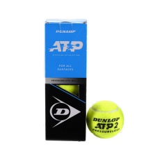 Dunlop Tennisbälle ATP drucklos (strapazierfähig, langlebig) Dose 3er